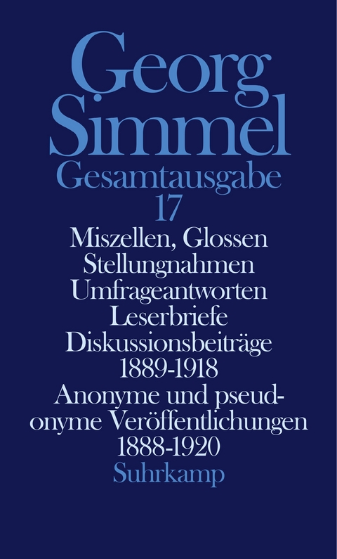 Gesamtausgabe in 24 Bänden - Georg Simmel