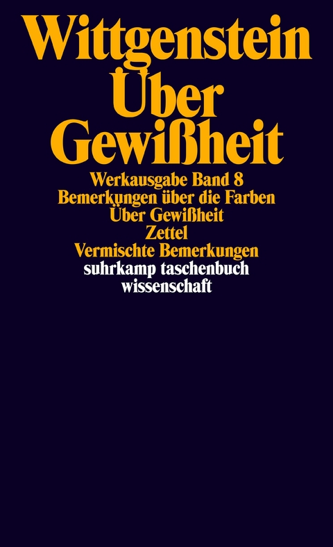 Werkausgabe in 8 Bänden - Ludwig Wittgenstein