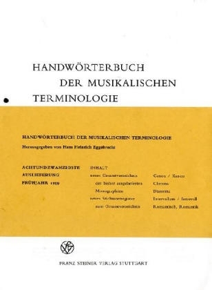 Handwörterbuch der musikalischen Terminologie. Lieferung 28 - 