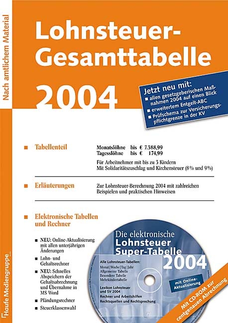 Lohnsteuer Gesamttabelle 2004