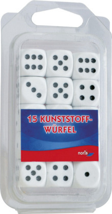 15 weiße Kunststoffwürfel (Spiel-Zubehör)