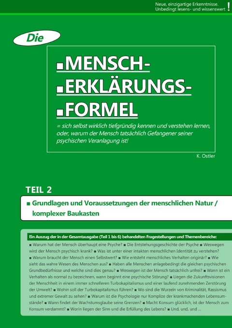 Die Mensch-Erklärungsformel / Die Mensch-Erklärungsformel (Teil 2) - K. Ostler