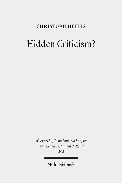 Hidden Criticism? - Christoph Heilig