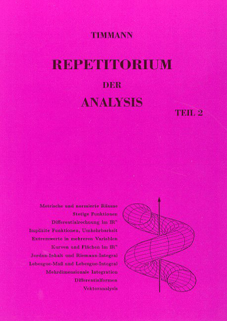 Repetitorium der Analysis, Teil 2 - Steffen Timmann