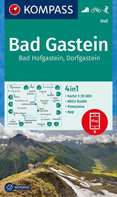 KOMPASS Wanderkarte Bad Gastein, Bad Hofgastein, Dorfgastein - 