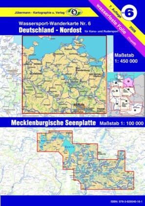 Wassersport-Wanderkarte / Deutschland Nordost für Kanu- und Rudersport - Erhard Jübermann