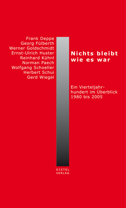 Nichts bleibt, wie es war - Frank Deppe, Georg Fülberth, Werner Goldschmidt, Reinhard Kühnl, Wolfgang Schoeller, Marzella Schui, Gerd Wiegel, Ernst-Ulrich Huster, Norman Paech