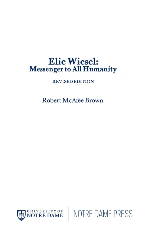 Elie Wiesel -  Robert McAfee Brown