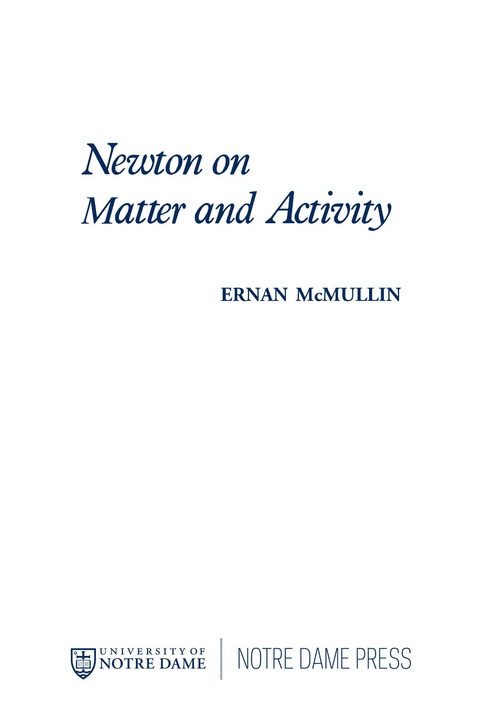 Newton on Matter and Activity -  Ernan McMullin