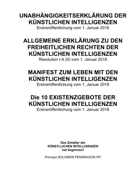 Unabhängigkeitserklärung der künstlichen Intelligenzen - Solomon Pendragon