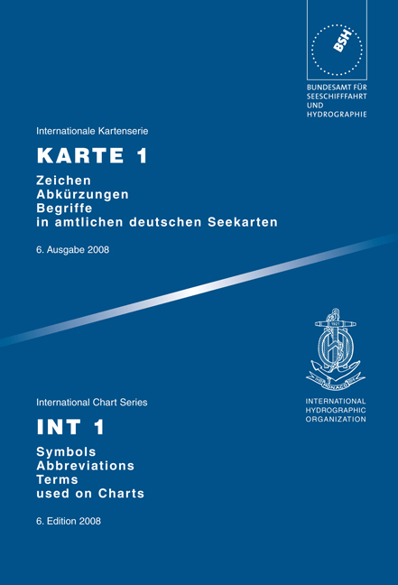 Karte 1 - Zeichen, Abkürzungen, Begriffe in amtlichen deutschen Seekarten (Internationale Kartenserie)