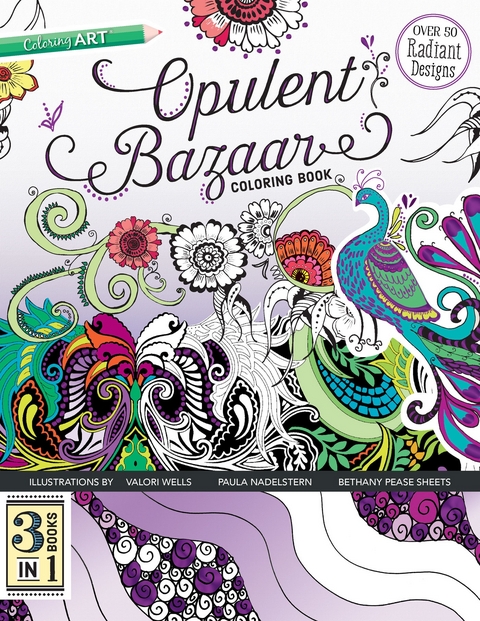 Opulent Bazaar Coloring Book: 3 Books in 1