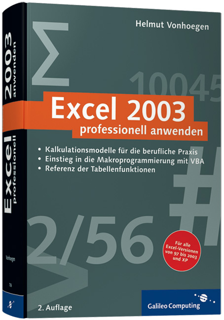 Excel 2003 professionell anwenden - Helmut Vonhoegen
