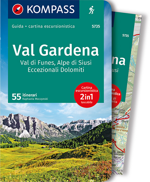 KOMPASS guida escursionistica Val Gardena, Val di Funes, Alpe di Siusi italienische Ausgabe - Raphaela Moczynski