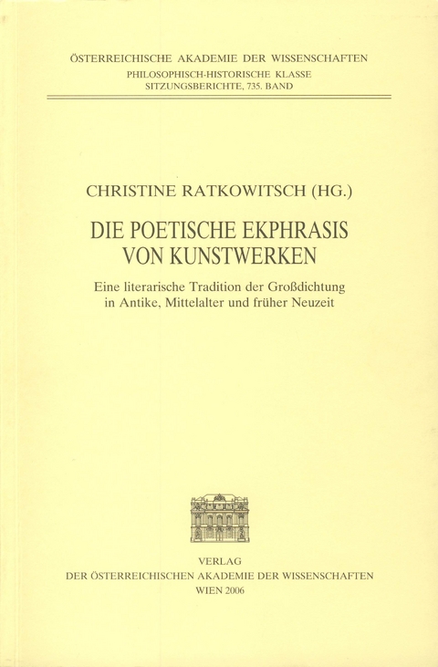 Die poetische Ekphrasis von Kunstwerken - 