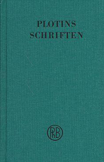 Schriften. Band VI. Indices -  Plotin