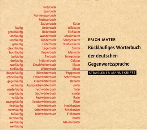 Rückläufiges Wörterbuch der deutschen Gegenwartssprache - Erich Mater