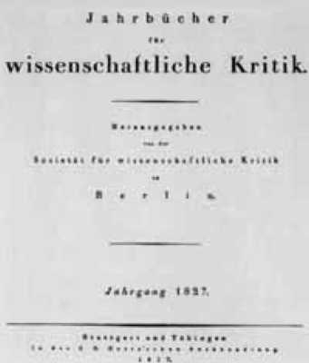 Jahrbücher für wissenschaftliche Kritik 1827-1846