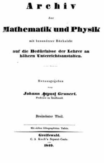 Archiv der Mathematik und Physik - 