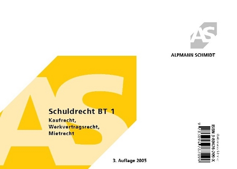 Schuldrecht BT 1 - Annegerd Alpmann-Pieper, Andreas Siepmann