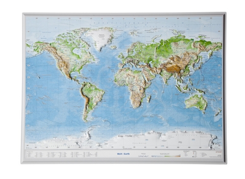 Welt, Reliefkarte, Klein. Earth
