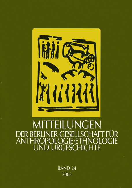 Mitteilungen der Berliner Gesellschaft für Anthropologie, Ethnologie und Urgeschichte - 