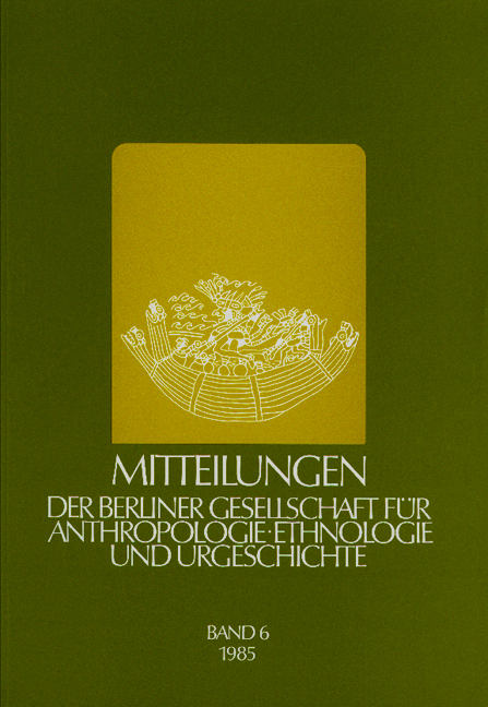 Mitteilungen der Berliner Gesellschaft für Anthropologie, Ethnologie und Urgeschichte - 