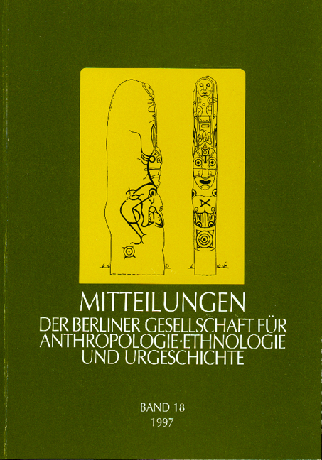 Mitteilungen der Berliner Gesellschaft für Anthropologie, Ethnologie und Urgeschichte - 