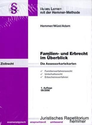 Assessor-Karteikarten: Familien- und Erbrecht im Überblick - Karl E Hemmer, Achim Wüst,  Adam