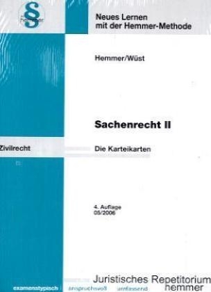 Sachenrecht II - Karteikarten - Karl E Hemmer, Achim Wüst