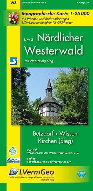 Nördlicher Westerwald, Blatt 3, Betzdorf, Wissen, Kirchen (Sieg), (WR) -  Landesamt für Vermessung und Geobasisinformation Rheinland-Pfalz