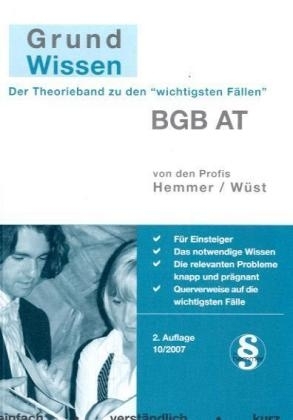 BGB AT: Grundwissen - Karl E Hemmer, Achim Wüst