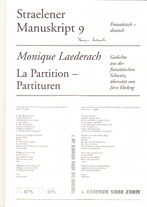 La Partition - Partituren - Monique Laederach