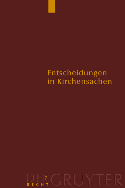 Entscheidungen in Kirchensachen seit 1946 / 1.1. –31.12.1999 - 