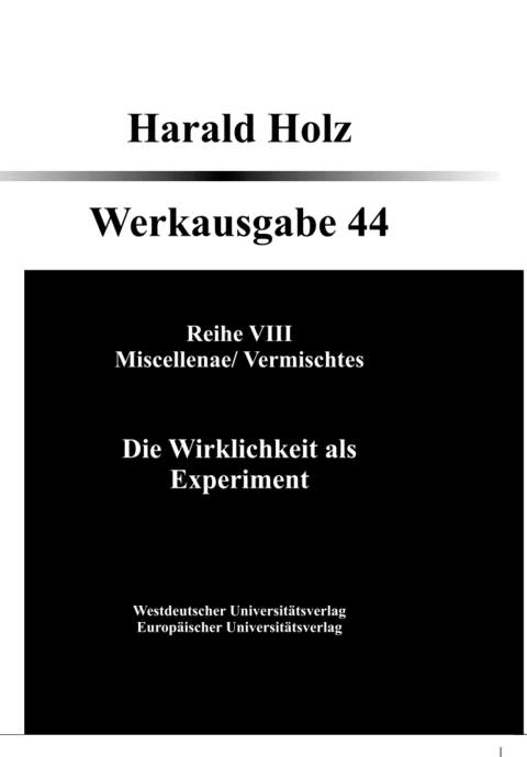 Bd. 44 Miscellenae/Vermischtes - Harald Holz