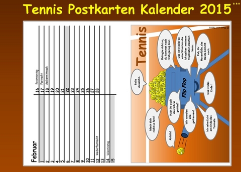 Immerwährender TENNIS Postkarten KALENDER (kartonierte Ausgabe) - Theo von Taane