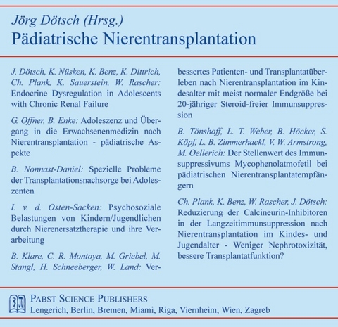 Pädiatrische Nierentransplantation - 