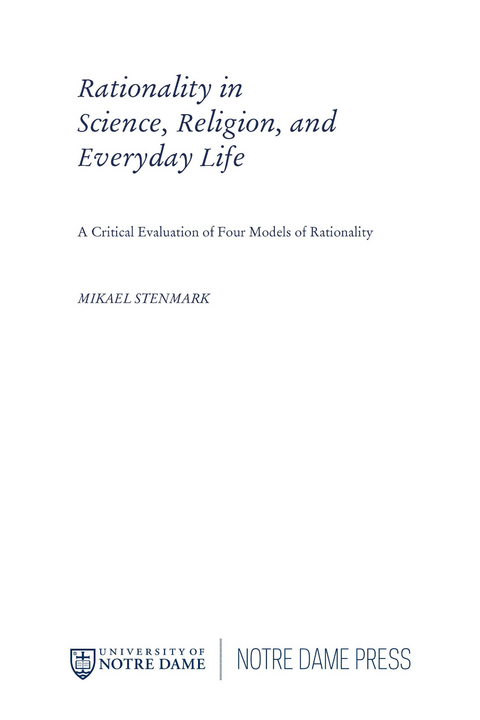 Rationality in Science, Religion, and Everyday Life - Mikael Stenmark