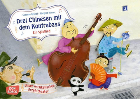 Kamishibai Bildkartenset - Drei Chinesen mit dem Kontrabass. Ein Spiellied - Susanne Brandt