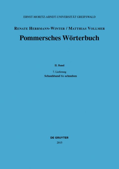 Pommersches Wörterbuch / Schauhband – schnuben - 