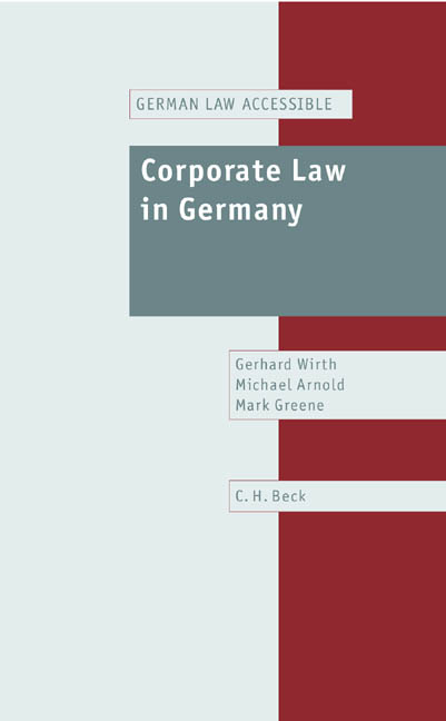 Corporate Law in Germany - Gerhard Wirth, Michael Arnold, Mark Greene