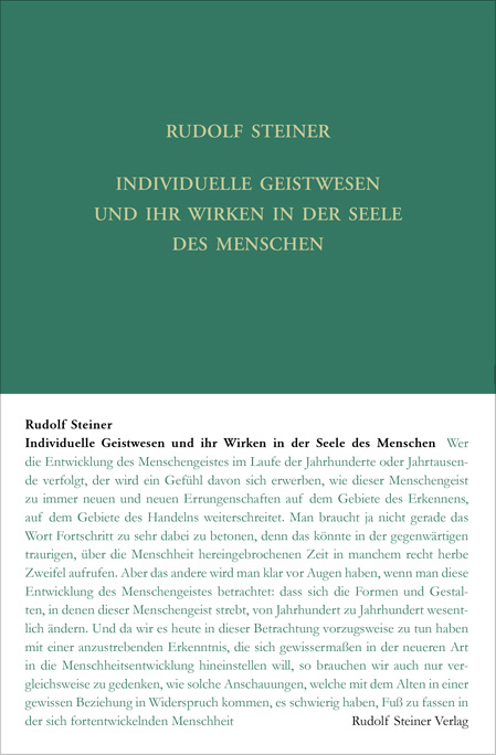 Individuelle Geistwesen und ihr Wirken in der Seele des Menschen - Rudolf Steiner