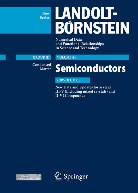 New Data and Updates for several III-V (including mixed crystals) and II-VI Compounds - 