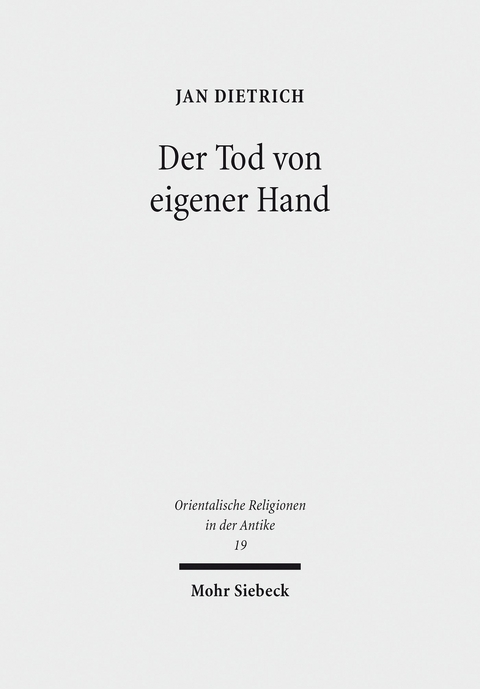 Der Tod von eigener Hand -  Jan Dietrich