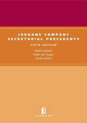 Jordans Company Secretarial Precedents - Cecile Gillard, Peter Van Duzer