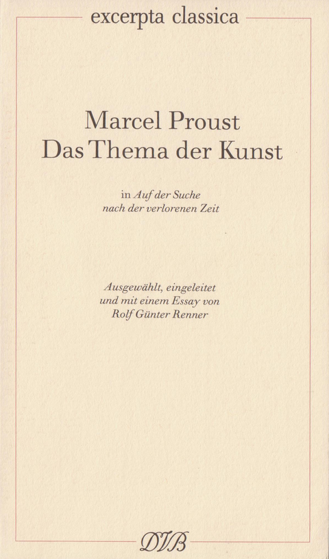 Das Thema der Kunst - Marcel Proust