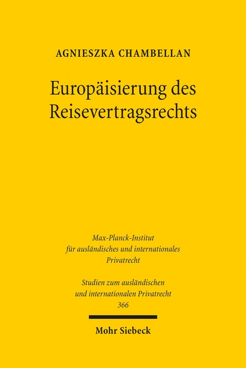Europäisierung des Reisevertragsrechts -  Agnieszka Chambellan