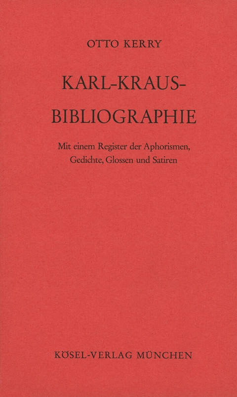 Karl-Kraus-Bibliographie - Otto Kerry