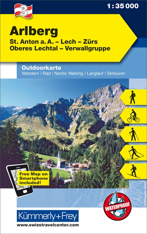 Kümmerly+Frey Outdoorkarte Österreich 3 Arlberg 1:35.000