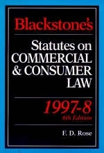 Blackstone's Statutes on Commercial and Consumer Law - F.D. Rose